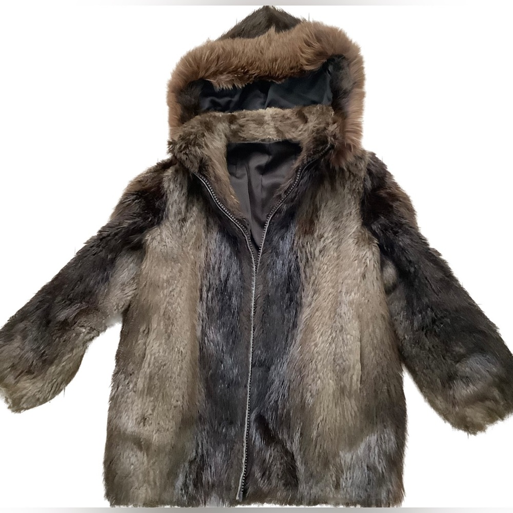 EUC Genuine Beaver fur parka with hood